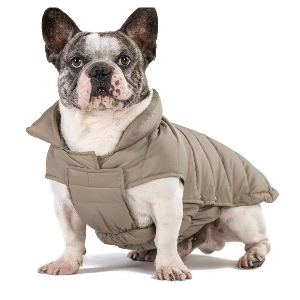 SPACE LION Dog Puffer Jacket Khaki Size 16/XL New With Tags
